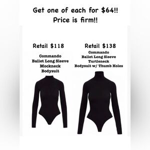 Commando Black Long Sleeve Bodysuit Set